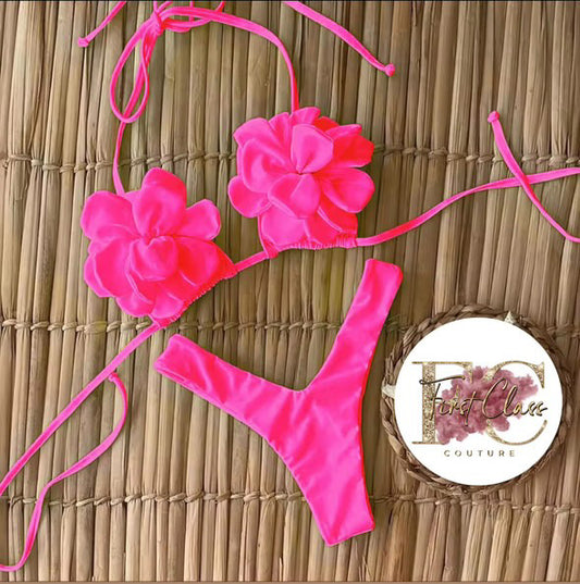 Flower Thong Bikini